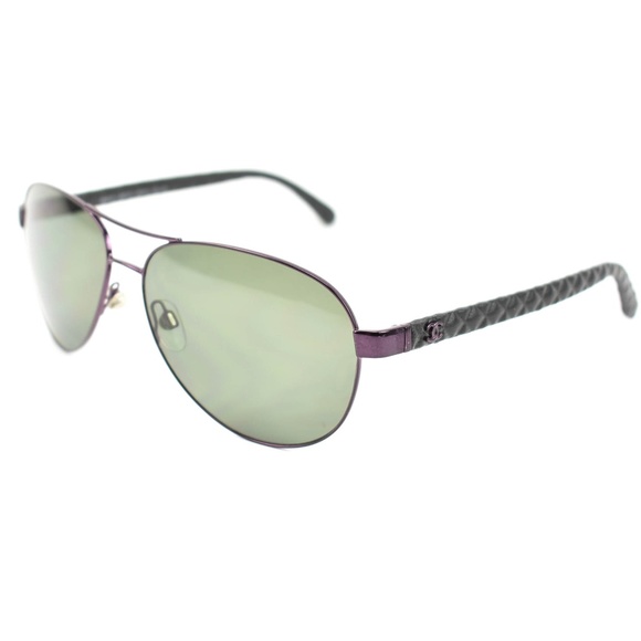 CHANEL Metal CC & Leather, Polarized Sunglasses wx - Picture 1 of 8
